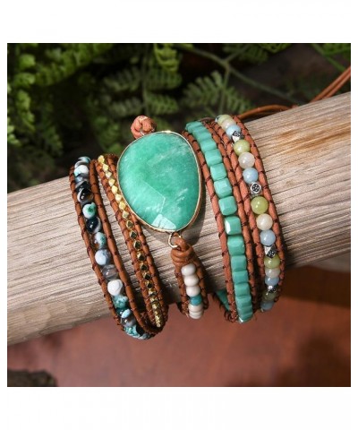 Dazzling Handmade Leather Wrap Bracelet Collection amazonite-5w $8.99 Bracelets