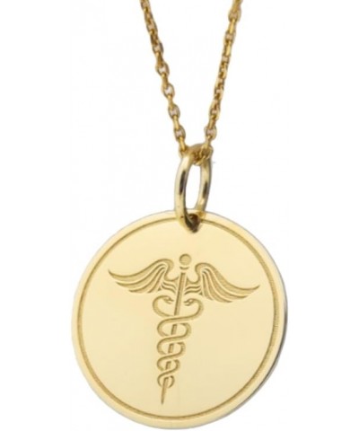 14K Solid Gold Medic Pendant, Medical Alert Necklace 22 Inches Chain 0.95 inches / 24.1mm $122.71 Necklaces