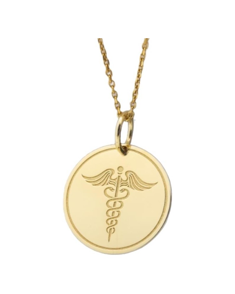 14K Solid Gold Medic Pendant, Medical Alert Necklace 22 Inches Chain 0.95 inches / 24.1mm $122.71 Necklaces