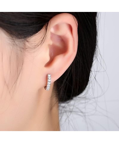 3 Pairs Huggie Hoop Earrings,Cartilage Hoop Earring AAA+ Cubic Zirconia Cuff Stainless Steel Earrings Silver $9.17 Earrings