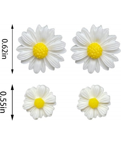 2Pairs Cute Daisy Flower Stud Earrings Acrylic Yellow Flower Daisy Earrings For Women Girls daisy $6.62 Earrings