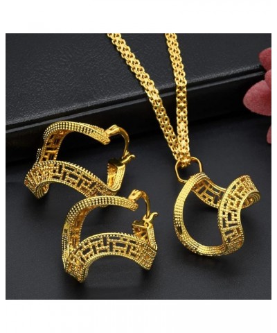 Indian ladies jewelry necklace earrings 24K gold plated Dubai necklace jewelry set 10 $11.25 Jewelry Sets