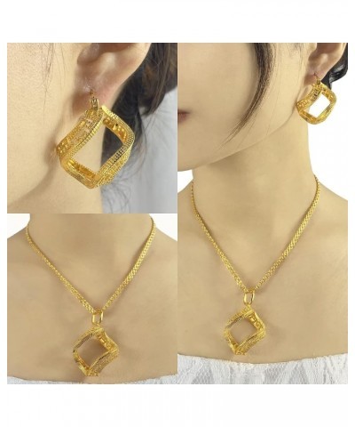 Indian ladies jewelry necklace earrings 24K gold plated Dubai necklace jewelry set 10 $11.25 Jewelry Sets