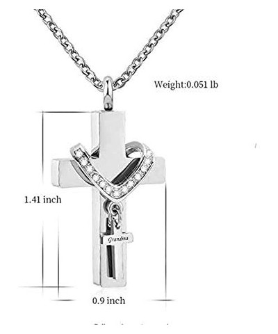 Cross Urn Necklaces for Ashes Cremation Crucifix Keepsake Memorial Pendant Necklace Grandma $9.17 Necklaces