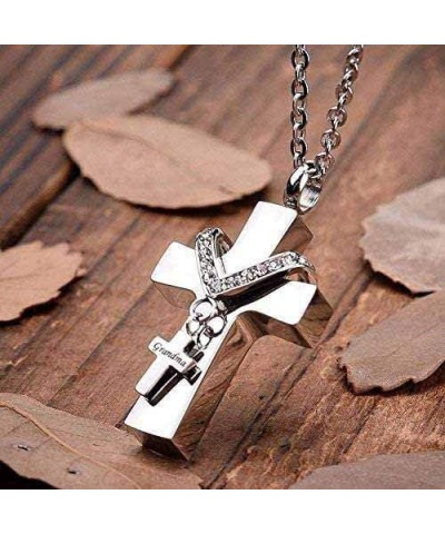 Cross Urn Necklaces for Ashes Cremation Crucifix Keepsake Memorial Pendant Necklace Grandma $9.17 Necklaces