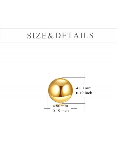 Real Gold Ball Stud Earrings Dot Post Earrings Jewelry Gifts for Women Girls 5mm 18k $73.50 Earrings