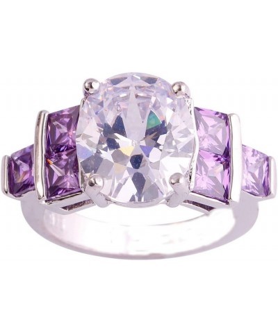 925 Sterling Silver Natural Novelty Filled Sapphire Quartz Topaz Engagement Wedding Ring US8 B_White $4.79 Others