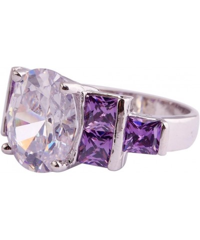 925 Sterling Silver Natural Novelty Filled Sapphire Quartz Topaz Engagement Wedding Ring US8 B_White $4.79 Others