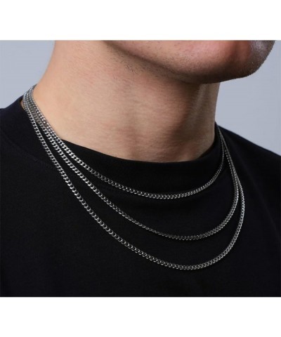 3.5/6/10mm Wide Silver Tone / 18K Gold Plated Cuban Chain for Men Women, Stainless Steel Miami Cuban Link Curb Chain Necklace...