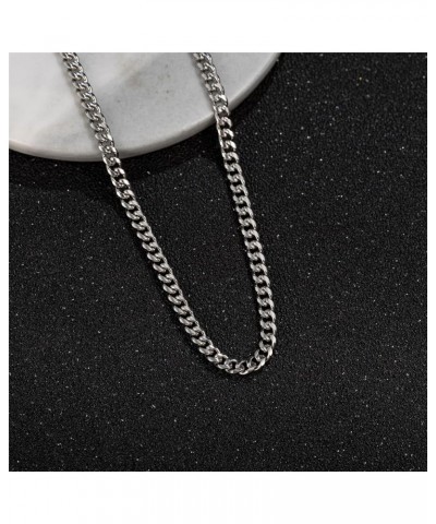 3.5/6/10mm Wide Silver Tone / 18K Gold Plated Cuban Chain for Men Women, Stainless Steel Miami Cuban Link Curb Chain Necklace...