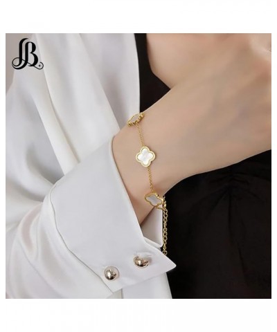 Clover Bracelet for Women | Four Leaf Clover Bracelet | Lovely Gift for Women & Girls White $11.65 Bracelets