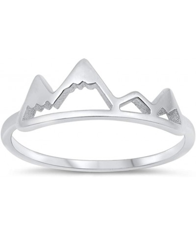 Travel Cutout Mountain Range Ring .925 Sterling Silver Sizes 4-13 $10.33 Rings