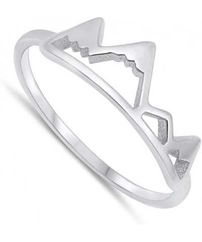 Travel Cutout Mountain Range Ring .925 Sterling Silver Sizes 4-13 $10.33 Rings