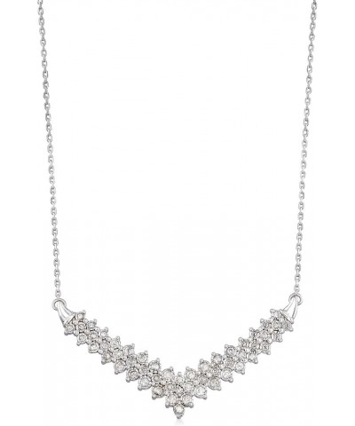 1.00 ct. t.w. Diamond Chevron Necklace in Sterling Silver 20.0 Inches $201.40 Necklaces