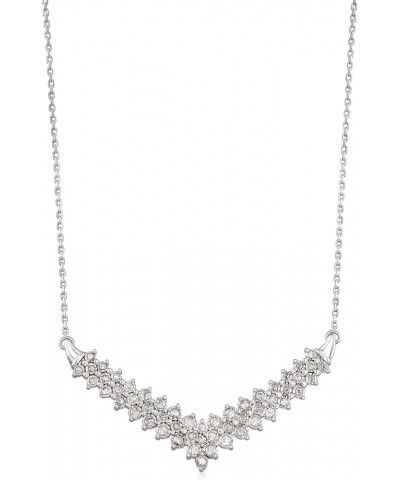 1.00 ct. t.w. Diamond Chevron Necklace in Sterling Silver 20.0 Inches $201.40 Necklaces