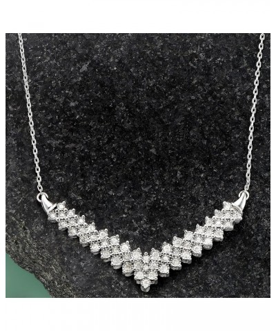 1.00 ct. t.w. Diamond Chevron Necklace in Sterling Silver 20.0 Inches $201.40 Necklaces