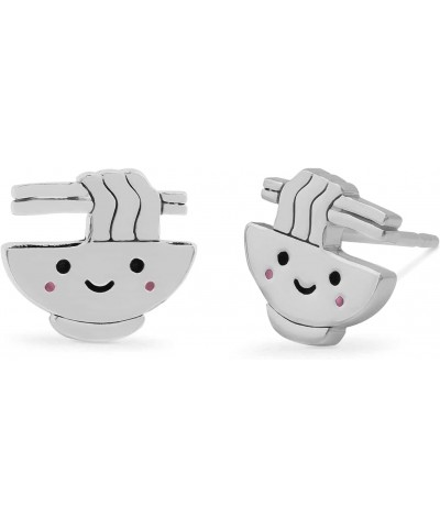 Jewelry Sterling Silver Ramen Noodle Bowl Stud Earrings $13.50 Earrings