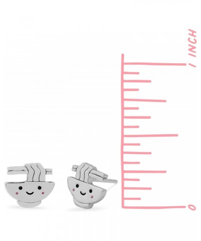 Jewelry Sterling Silver Ramen Noodle Bowl Stud Earrings $13.50 Earrings