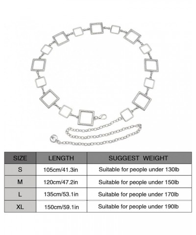 Metal Waist Chain for Women Body Belly Belt Chain Belt for Dress Vest Jeans X380-Silver S: Length 105cm/41.3in $10.58 Body Je...