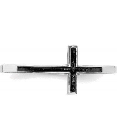 Solid Sterling Silver Antiqued Sideways Cross Ring in Size 7 $25.94 Rings