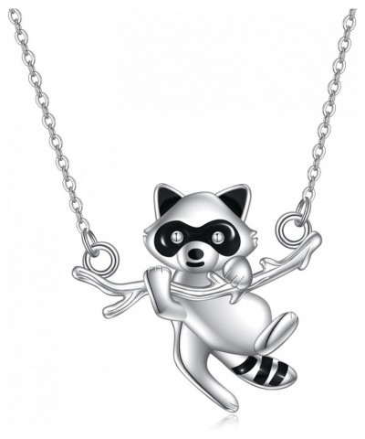 Animal Necklace 925 Sterling Silver Raccoon/Squirrel/Hummingbird/Owl/Panda Pendant Necklace Animal Jewelry Gifts for Women Gi...