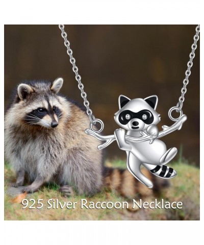 Animal Necklace 925 Sterling Silver Raccoon/Squirrel/Hummingbird/Owl/Panda Pendant Necklace Animal Jewelry Gifts for Women Gi...