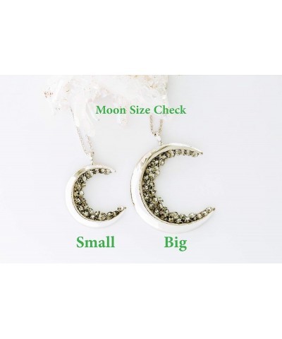 Black Cz Gypsy Planet Half Crescent Sailor Luna Moon Pendant Charm Chain Necklace Silver Small Moon 18 inch $11.76 Necklaces