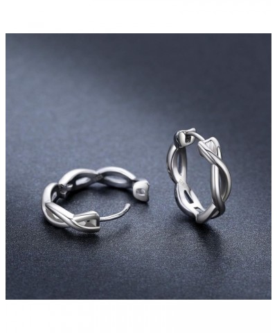 Infinity earrings, 925 Sterling Silver Infinity Hoop Earrings Huggie Earrings for Women Infinity Small Hoop Earrings for Wome...