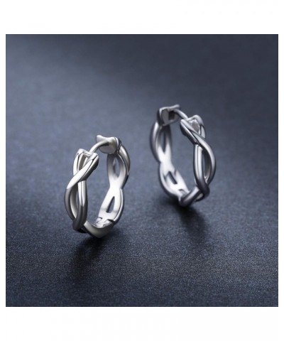 Infinity earrings, 925 Sterling Silver Infinity Hoop Earrings Huggie Earrings for Women Infinity Small Hoop Earrings for Wome...