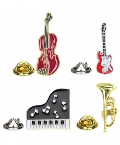 4 PCS Music Tape Pins Cute Enamel Badges Pins Set Piano Guitar Brooch Pins For Teachers Students for Jackets Backpack Shirt L...