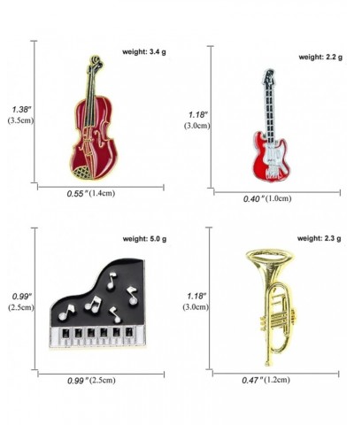 4 PCS Music Tape Pins Cute Enamel Badges Pins Set Piano Guitar Brooch Pins For Teachers Students for Jackets Backpack Shirt L...