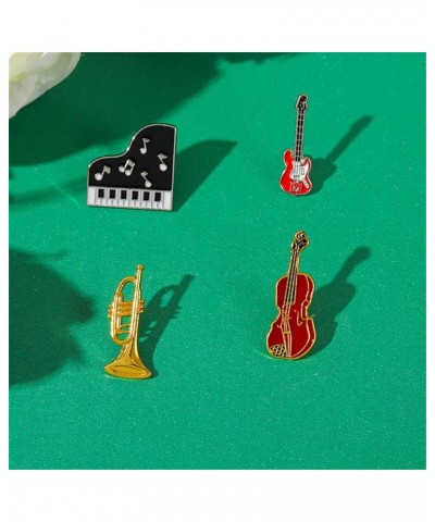 4 PCS Music Tape Pins Cute Enamel Badges Pins Set Piano Guitar Brooch Pins For Teachers Students for Jackets Backpack Shirt L...