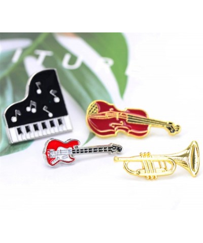 4 PCS Music Tape Pins Cute Enamel Badges Pins Set Piano Guitar Brooch Pins For Teachers Students for Jackets Backpack Shirt L...