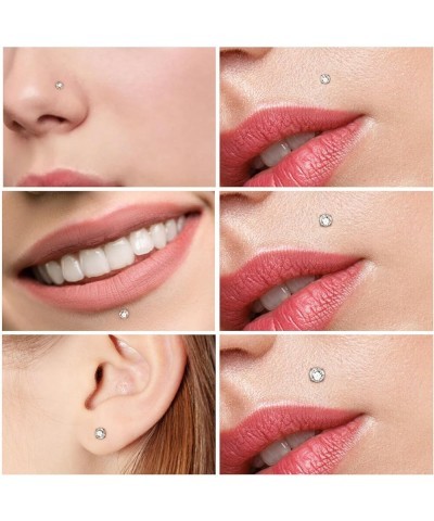 16G/18G/20G Threadless Labret Jewelry Surgical Steel Threadless Nose Stud Push in Lip Nose Stud Rings Monroe Tragus Helix Car...