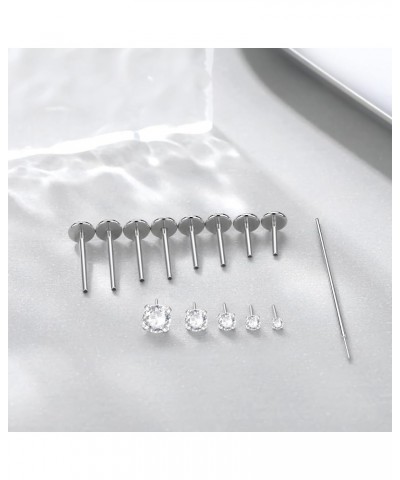 16G/18G/20G Threadless Labret Jewelry Surgical Steel Threadless Nose Stud Push in Lip Nose Stud Rings Monroe Tragus Helix Car...