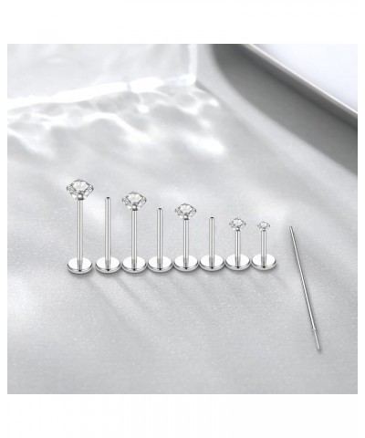 16G/18G/20G Threadless Labret Jewelry Surgical Steel Threadless Nose Stud Push in Lip Nose Stud Rings Monroe Tragus Helix Car...