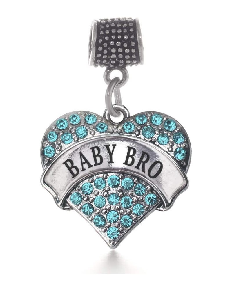 Silver Pave Heart Charm for Bracelet with Cubic Zirconia Jewelry Baby Bro Aqua $10.99 Bracelets