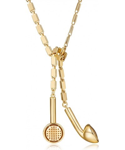 Gold Y Necklace Long Headphone Chain Necklace for Women Men Fashion Hip Hop Music Necklace $7.50 Necklaces