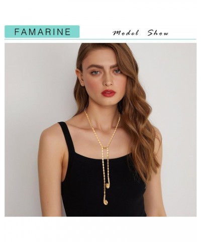 Gold Y Necklace Long Headphone Chain Necklace for Women Men Fashion Hip Hop Music Necklace $7.50 Necklaces