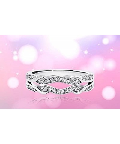 925 Sterling Silver Infinity Double Wrap Ring Guard Enhancer Wedding Bands 2pcs Stack Eternity Rings Set Y1522 Silver $10.80 ...