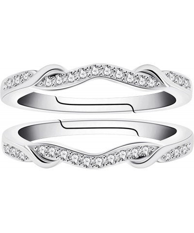 925 Sterling Silver Infinity Double Wrap Ring Guard Enhancer Wedding Bands 2pcs Stack Eternity Rings Set Y1522 Silver $10.80 ...