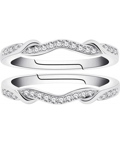 925 Sterling Silver Infinity Double Wrap Ring Guard Enhancer Wedding Bands 2pcs Stack Eternity Rings Set Y1522 Silver $10.80 ...