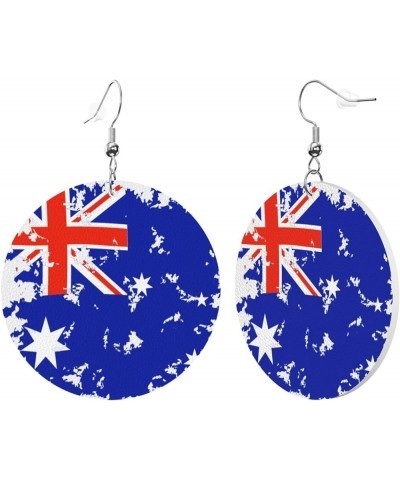 2022 World Football Teams National Flag Women Round Leather Earrings Soccer Dangle Earrings for Girls National Soccer Team Fa...