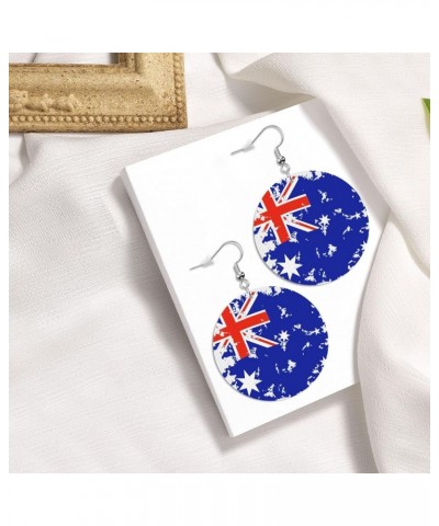 2022 World Football Teams National Flag Women Round Leather Earrings Soccer Dangle Earrings for Girls National Soccer Team Fa...