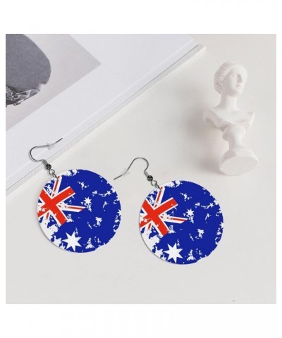 2022 World Football Teams National Flag Women Round Leather Earrings Soccer Dangle Earrings for Girls National Soccer Team Fa...