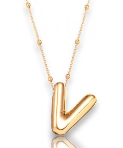 Gold Plated Bubble Letter Necklace Cute Balloon Initial Necklaces Dainty Alphabet Pendant Puffy Name Jewelry Gifts for Women ...