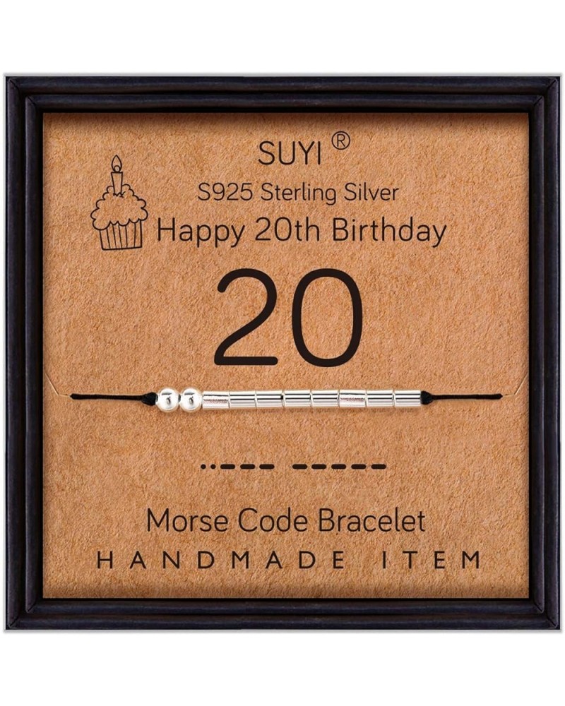 Morse Code Bracelet Birthday Gifts for Women Girls Sterling Silver Bracelet Birthday Jewelry for 12th 13th 14th 15th Sweet 16...