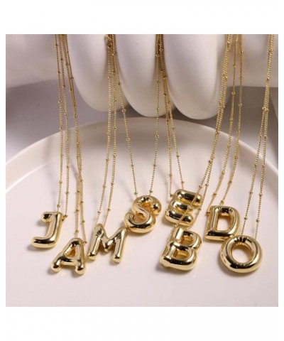 Gold Plated Bubble Letter Necklace Cute Balloon Initial Necklaces Dainty Alphabet Pendant Puffy Name Jewelry Gifts for Women ...