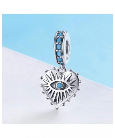 Hand of Fatima Charm for Pandora Bracelet 925 Sterling Silver Charms Good Lucky Dangle Charms Pendant with Blue Evil Eye Neck...