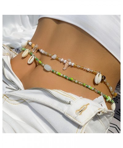 Bohe Beads Belly Waist Chain Summer Beach Bikini Body Chain Seashell Beaded Belly Chain for Women Multilayer Waist Body Jewel...